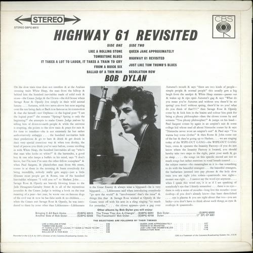 Bob Dylan Highway 61 Revisited 1st stereo p/s UK vinyl LP album (LP record) (293079)