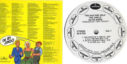 Backing Track The Man Who Sold The World David Bowie The Man Who Sold The World US Promo vinyl LP album (LP