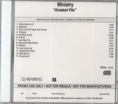 Click to view product details and reviews for Ministry Greatest Fits 2001 Usa Cd R Acetate Cd Acetate.