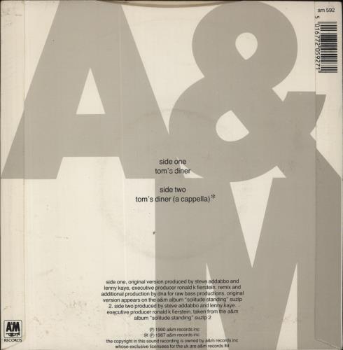 Suzanne Vega Tom's Diner Records, LPs, Vinyl and CDs MusicStack