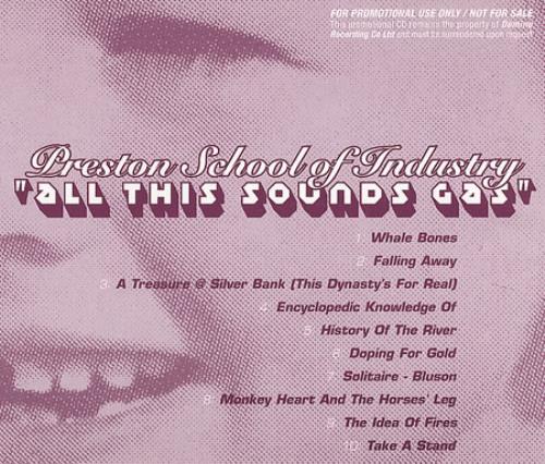 Click to view product details and reviews for Preston School Of Industry All This Sounds Gas 2001 Uk Cd Album Wigcd96p. Click to view product details and reviews for Preston School Of Industry All This Sounds Gas 2001 Uk Cd Album Wigcd96p.