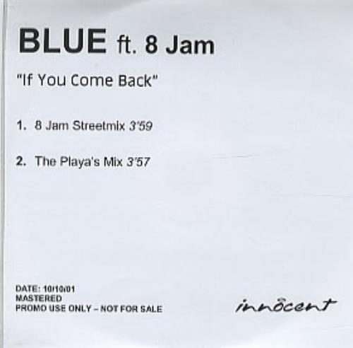 Click to view product details and reviews for Blue 00s If You Come Back 2001 Uk Cd R Acetate Cdr Acetate.