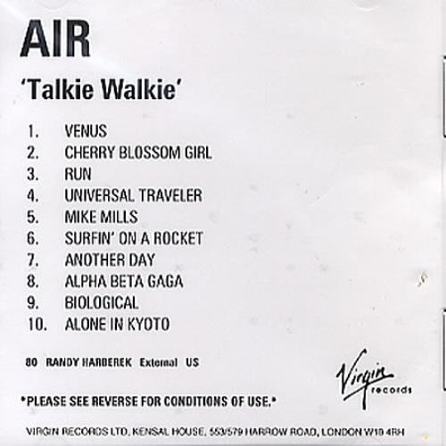 Click to view product details and reviews for Air French Talkie Walkie 2004 Usa Cd R Acetate Cdr Acetate. Click to view product details and reviews for Air French Talkie Walkie 2004 Usa Cd R Acetate Cdr Acetate.