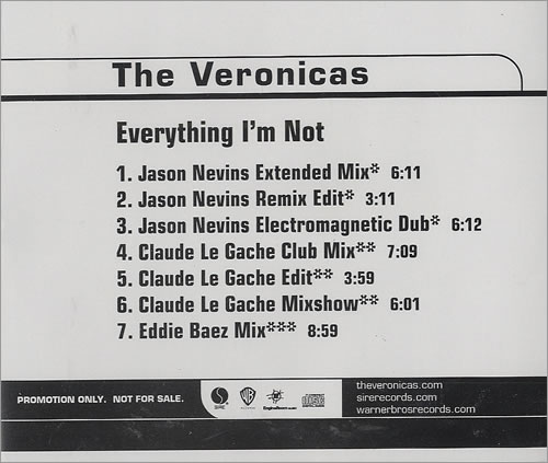 Click to view product details and reviews for The Veronicas Everything Im Not 2006 Usa Cd Single Pro Cdr 101818. Click to view product details and reviews for The Veronicas Everything Im Not 2006 Usa Cd Single Pro Cdr 101818.