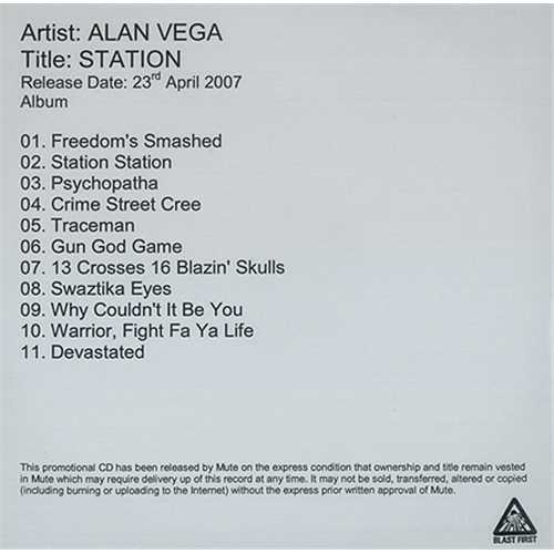Click to view product details and reviews for Alan Vega Station 2007 Uk Cd R Acetate Cd R Acetate. Click to view product details and reviews for Alan Vega Station 2007 Uk Cd R Acetate Cd R Acetate.