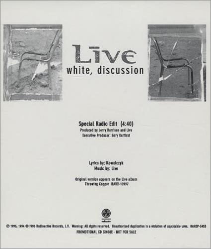 Click to view product details and reviews for Live White Discussion 1995 Usa Cd Single Rar5p 3453.
