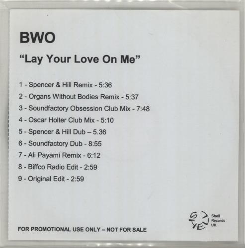 Click to view product details and reviews for Bodies Without Organs Lay Your Love On Me 2008 Uk Cd R Acetate Cd R.