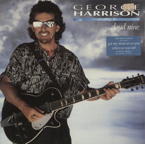 George Harrison Cloud Nine - Stickered 1987 UK vinyl LP WX123