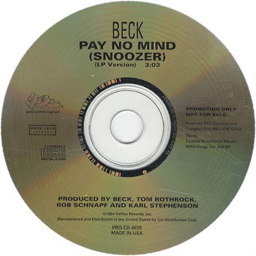 Click to view product details and reviews for Beck Pay No Mind 1994 Usa Cd Single Pro Cd 4639.