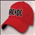 AC/DC Red Printed Washed Flex Cap hat UK ACDHARE394650