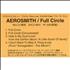 Aerosmith Full Circle cassette album Japanese AERCLFU144675