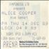 Alice Cooper National Exhibition Centre concert ticket UK COOTINA345606