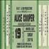 Alice Cooper Unused Concert Ticket concert ticket US COOTIUN401512
