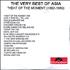 Asia The Very Best Of Asia CD-R acetate UK ASICRTH178817