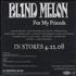 Blind Melon For My Friends CD album US BDMCDFO434007
