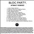 Bloc Party Intimacy Remixed CD-R acetate US BB5CRIN546875