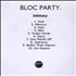 Bloc Party Intimacy CD-R acetate US BB5CRIN456940