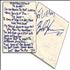 Bob Dylan Untitled Poem - Signed memorabilia US DYLMMUN388319