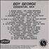 Boy George Essential Mix CD-R acetate US BOYCRES173817