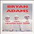Bryan Adams White Toque eh? Canadian Tour 2000 Itinerary UK ADAITWH225686