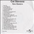 Cat Stevens New Masters CD-R acetate UK CTVCRNE275455