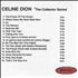 Celine Dion The Collector Series CD-R acetate UK CELCRTH171003