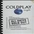 Coldplay First UK Headline Tour Itinerary Itinerary UK DPYITFI643931