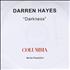 Darren Hayes Darkness CD-R acetate UK DHYCRDA307723