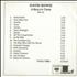 David Bowie A Reality Tour CD-R acetate US BOWCRAR501943