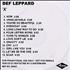 Def Leppard X CD-R acetate UK DEFCRX222860