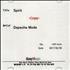 Depeche Mode Spirit CD-R acetate Japanese DEPCRSP701392