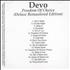 Devo Freedom Of Choice - Deluxe Remastered Edition CD-R acetate US DVOCRFR519284