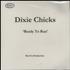 Dixie Chicks Ready To Run CD-R acetate UK XIECRRE145916