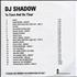 DJ Shadow In Tune And On Time + display card CD-R acetate UK D.SCRIN292772