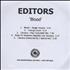 Editors Blood - Five Track CD-R acetate UK EB7CRBL368707