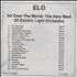Electric Light Orchestra All Over The World: The Very Best Of Electric Light Orchestr CD-R acetate US ELOCRAL432639