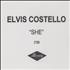 Elvis Costello She CD-R acetate UK COSCRSH139418
