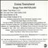 Emma Townshend Songs From Winterland CD single US EMMC5SO119499