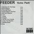 Feeder Echo Park CD-R acetate UK FEECREC178130
