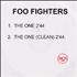 Foo Fighters The One - 2 Track CD-R acetate UK FOOCRTH214087