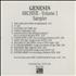 Genesis Archive Sampler CD album US GENCDAR118309