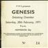 Genesis Debating Chamber Southampton 1971 Ticket Stub concert ticket UK GENTIDE775916