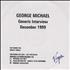 George Michael Generic Interview CD-R acetate UK GEOCRGE373091
