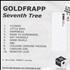 Goldfrapp Seventh Tree CD-R acetate US FPPCRSE430311