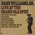 Hank Williams Live At The Grand Ole Opry vinyl LP UK HNKLPLI374660