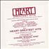 Heart Greatest Hits CD album US HEACDGR119409