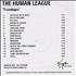 Human League Travelogue CD-R acetate UK HUMCRTR233440