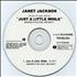 Janet Jackson Just A Little While CD-R acetate Japanese J-JCRJU288836