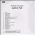 Jethro Tull The Best Of Acoustic CD-R acetate UK TULCRTH396704