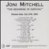 Joni Mitchell The Beginning Of Survival CD-R acetate US JNICRTH439769